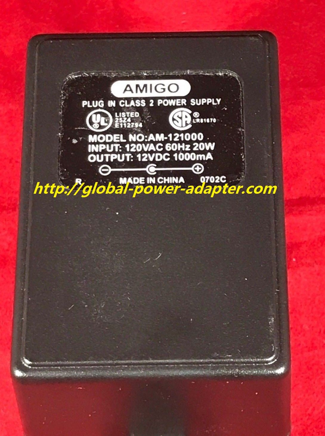 100% Brand NEW AMIGO AM-121000 Output 12VAC 1000mA Plug-In Class 2 Power Supply AC Adapter Charger F - Click Image to Close